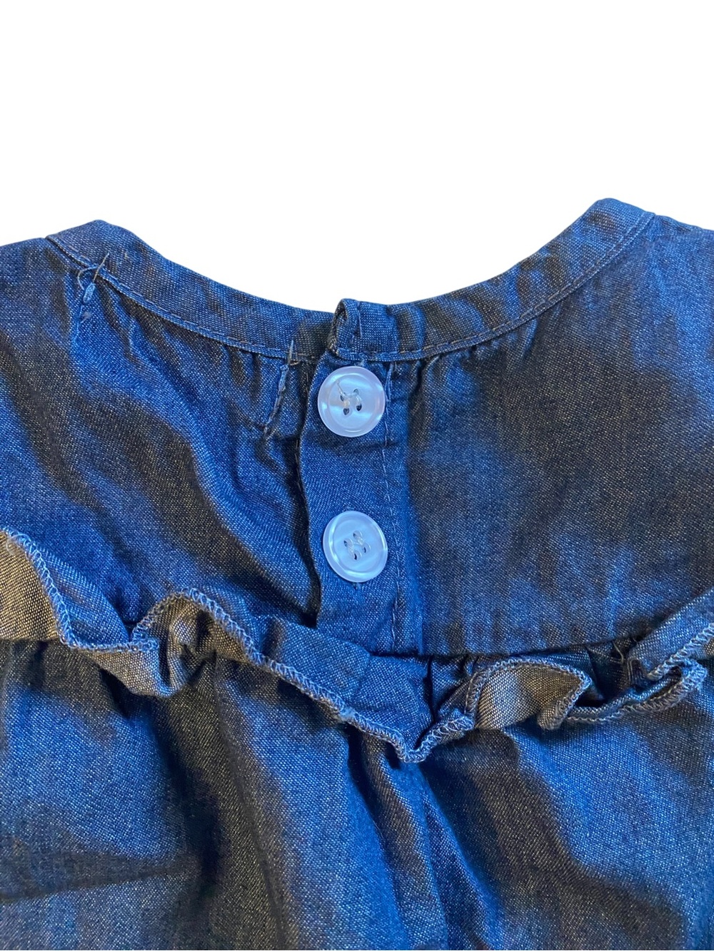 Marie Nicole Denim Girls Ruffle Top with Cow Applique Long Sleeve 12-18 Months - Picture 5 of 10